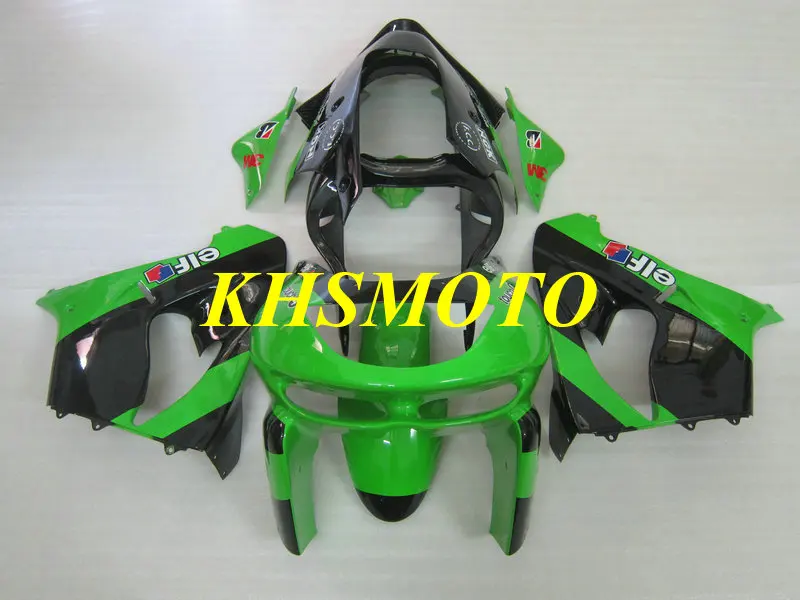 Фото Комплект обтекателей для мотоцикла KAWASAKI Ninja ZX9R 1998 1999 98 99 zx 9r ABS зеленый и черный