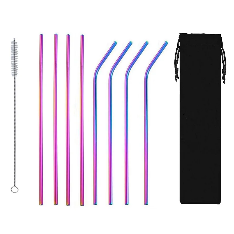 Многоразовые соломинки из нержавеющей стали 18/10 многоразовые металлические