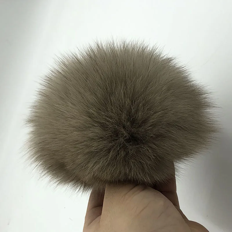 15 см натуральный животный Hairball Hat помпон ручной работы DIY действительно енот большой волос шар шляпа помпон с пряжкой