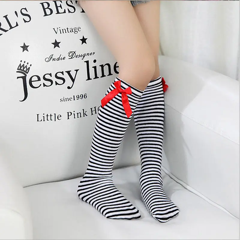 

Cute Baby Girl Toddler Kids Knee High Length Bowknot Cotton Socks Stockings