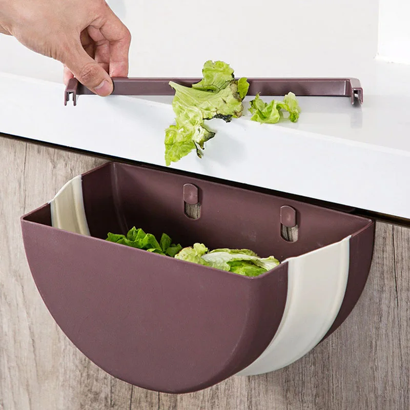 Новейшая Складная мусорная корзина кухонный шкаф дверь подвесная настенная для