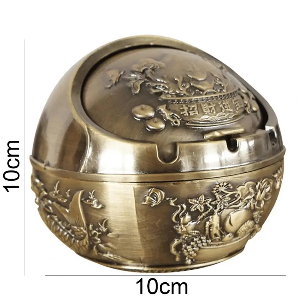 

Ashtray Ash Container Ball Shaped Windproof Alloy Anti-fall Ash Container Windproof Multi-function Ashtray for House