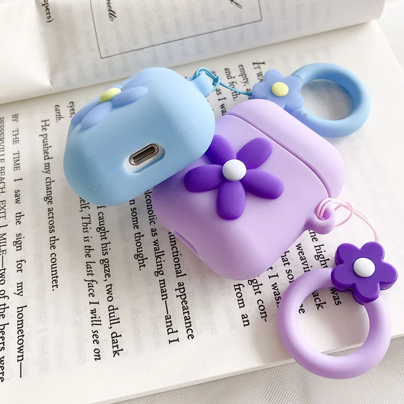 Симпатичные цветы мягкие ПВХ беспроводные наушники чехол для Apple Airpods 1 и 2