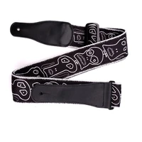 scream skull stype guitar strap with leather ends for bass electric acoustic guitars rock music guitarlele parts accessories