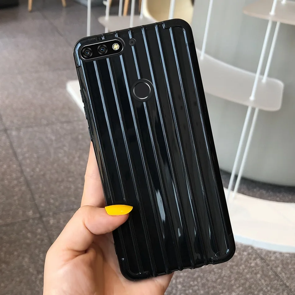 Простой чехол для телефона с чемоданом Huawei Honor 7A Pro Мягкая силиконовая задняя