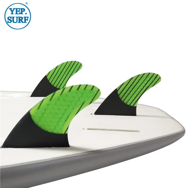 Surfboard Single Tabs M Fin Fiberglass Honeycomb Fins Carbon Fiber Orange/Green | Спорт и развлечения