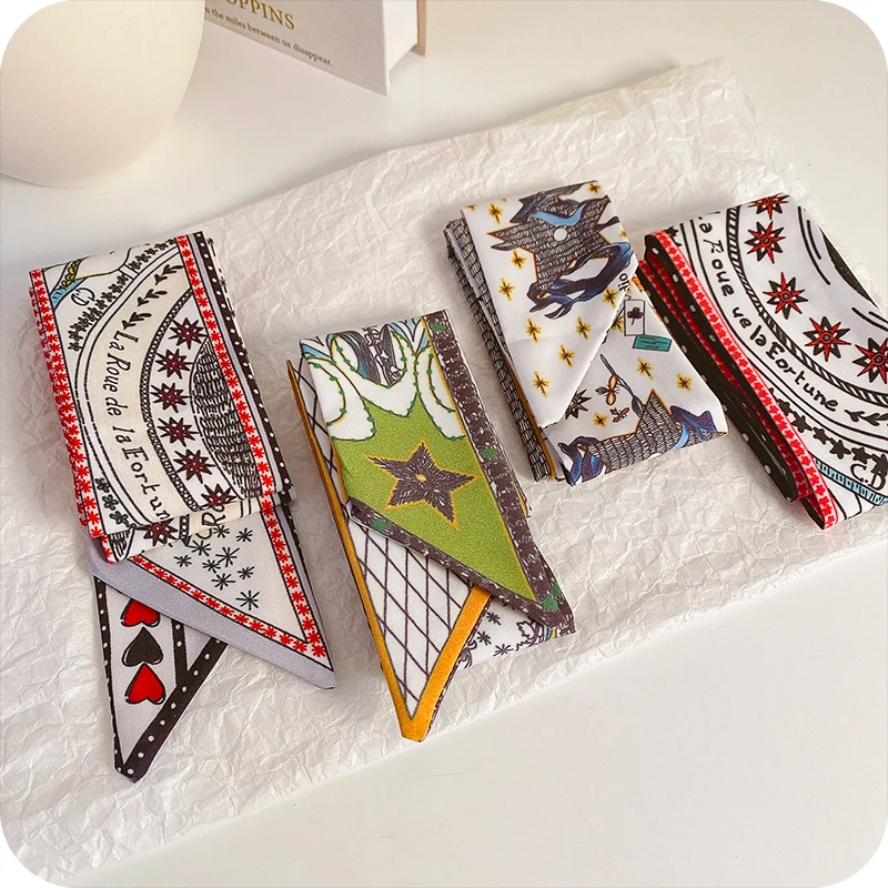 

Ins Silk Scarf Hair Band Female Hair Tied Bow Headdress 2021 New Long Ribbon Horsetail Super Fairy Hair Rope Headdress