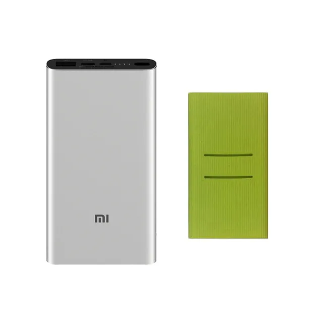 sliver add green Xiaomi Mi, 10000 мА/ч, внешний аккумулятор 3, 18 Вт, максимальная быстрая зарядка, USB-C, Двойной вход, выход, PLM12ZM, 10000 мА/ч, внешний аккумулятор для samsung iPhone - Цвет: sliver add green