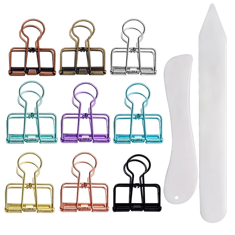 MIUSIE 11 шт. сгибающиеся края металлический зажим для бумаги зажимы файлов папка