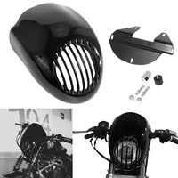 black motorcycle visor grill front headlight cowl fork mount handlebar fairing windshield for harley sportster dyna xl883 1200