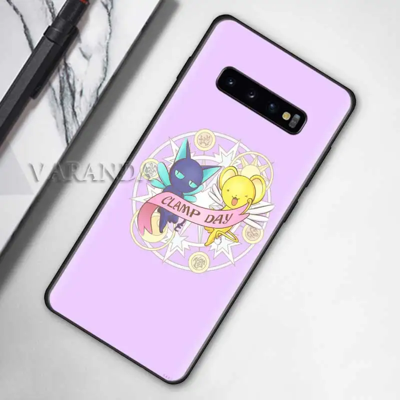 

Capa for Samsung Galaxy S20 FE S10 Plus S9 S8 Note 20 Ultra 10 Lite 9 Black Silicone Phone Cases Cover Sakura Card Captor