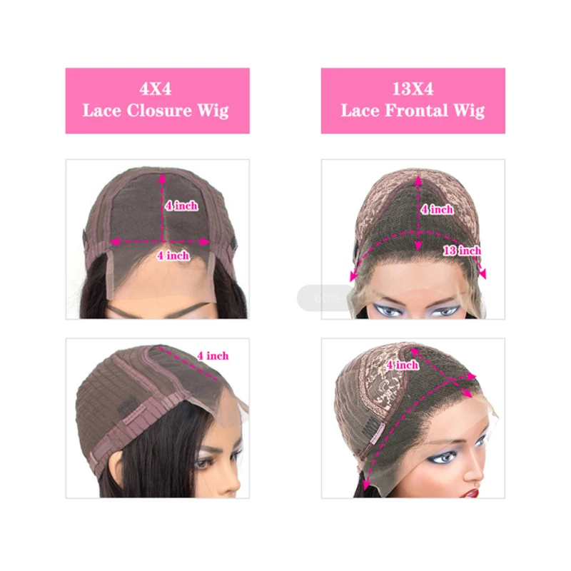 

Beauhair Body Wave Lace Closure Wig With Bangs 13x4 lace Frontal Wig Brazilian Hunan Hair Wigs Pre plucked Baby Hair Women