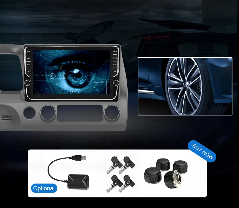 Eunavi 4G+ 64G 2 DIN ips Android 9,0 автомобильный Радио Мультимедиа Видео плеер gps для Honda Civic 2006-2011 2din автомобильный ПК 9 дюймов без dvd