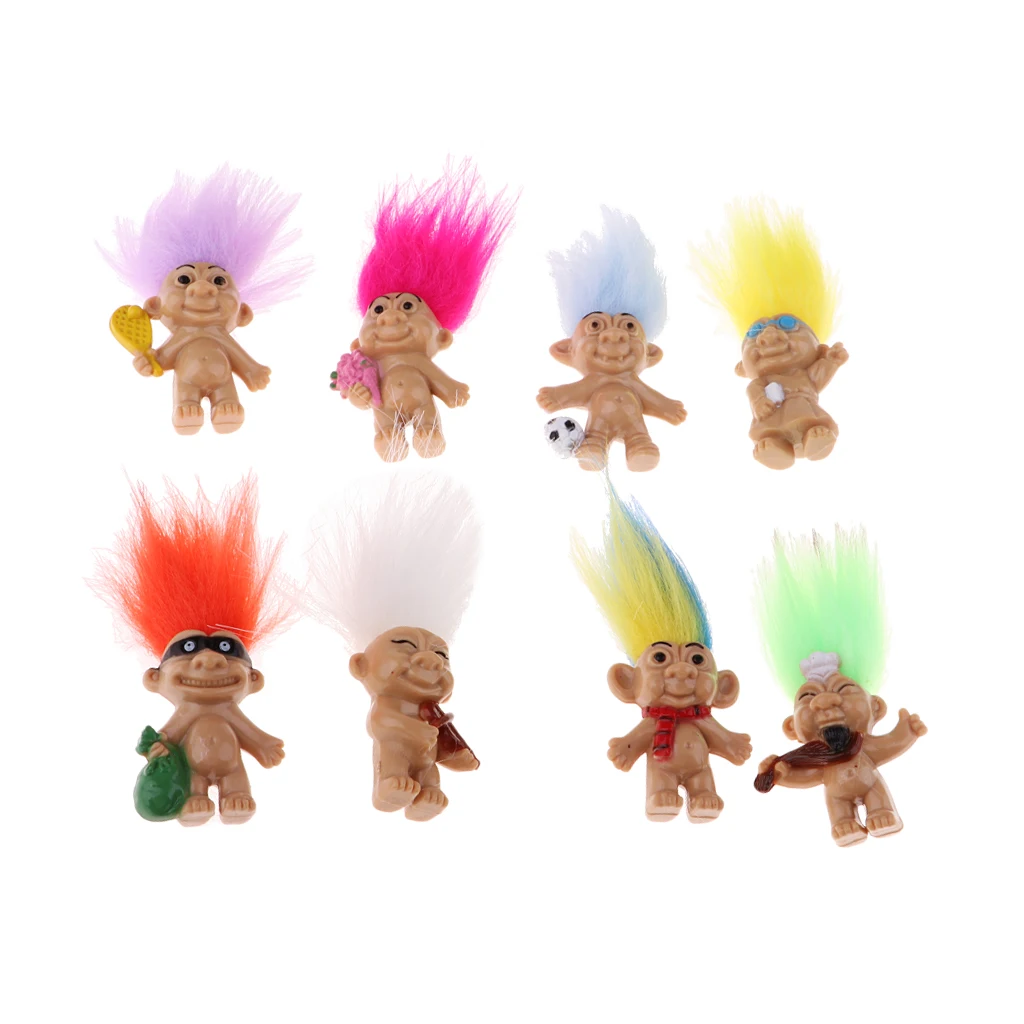 Винтажная красочная кукла Lucky Troll 8 штук мини-фигурки Leprocauns игрушки-вечерние