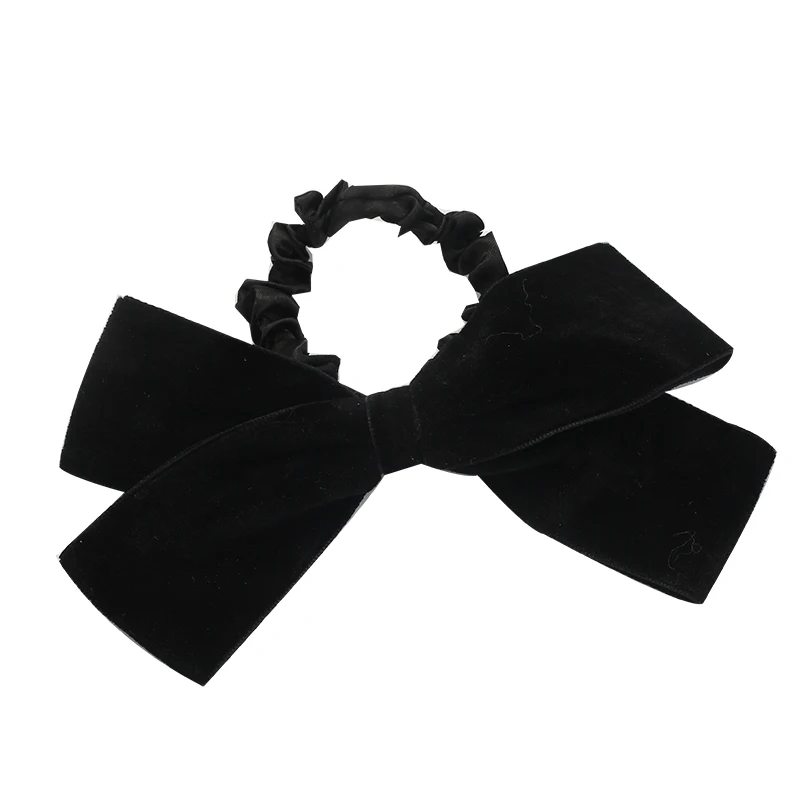 

Internet Celebrity Ins Black Big Bow Hair Rope Simple Thick Head Rope Temperament Hair Band Korean Tie-up Hair Headwear for