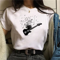 2021 girls tops music festival printed harajuku graphic hot selling funny printed women casual white tops casual tee