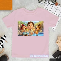 kawaii girls t shirts funny anime cartoon luca graphic print girl clothes summer tshirt harajuku children t shirts pink tops