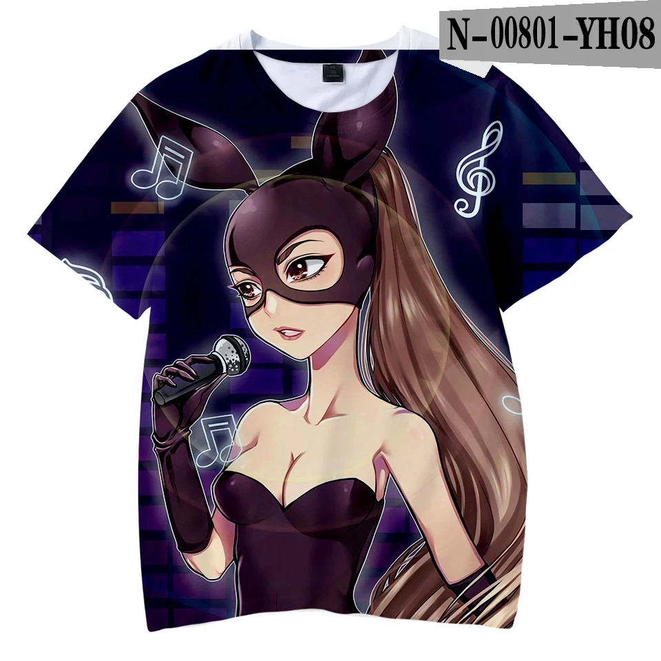 Футболка с 3D принтом «Thank you next Ariana Grande», милая Повседневная модная летняя футболка с круглым вырезом и короткими рукавами для детей - Цвет: 3D