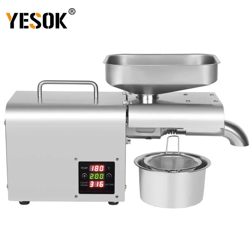 

110 В/220 В бытовой Масляный Пресс с цифровым дисплеем, контроль температуры, Масляный Пресс 3-5 кг/ч, Автоматический Масляный Пресс из нержавеющ...