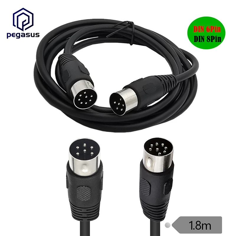 

1.8 Meter Din 8Pin to 6Pin Male to Male Audio Data Signal Cable For Digital Device