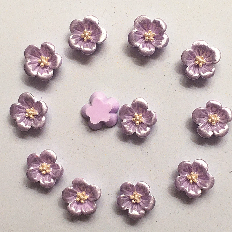 

100Pcs 14mm light purple rose Resin Flowers Decoration Crafts Flatback Cabochon For Scrapbooking Kawaii Cute Diy Accessories