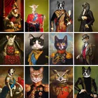 Картина из страз 5D в винтажном стиле, полноразмерная мозаика с изображением животных, оленя, кота, портрет в скандинавском стиле, украшение для дома