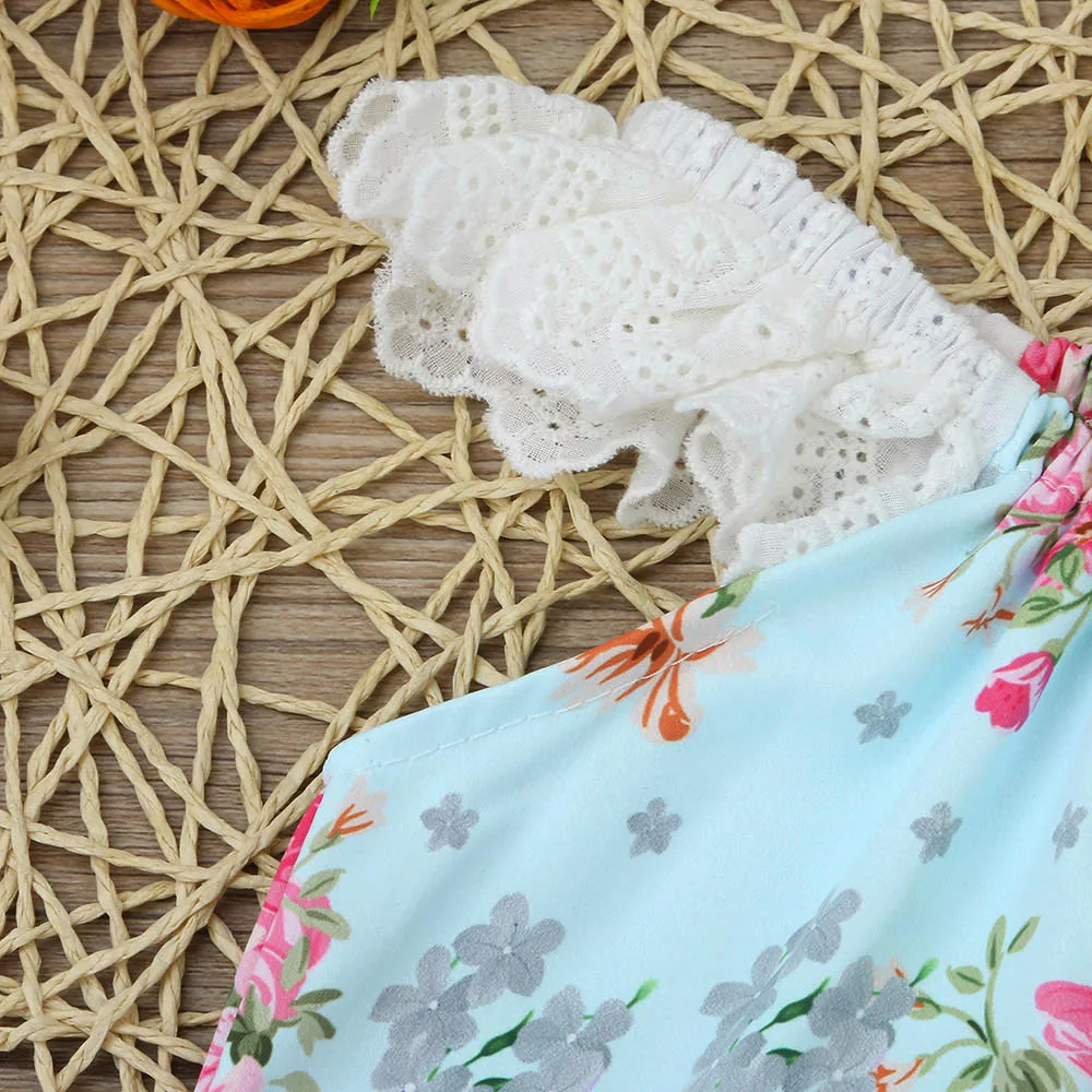 Одежда Для маленьких девочек Топы с рукавами цветочным рисунком Летняя