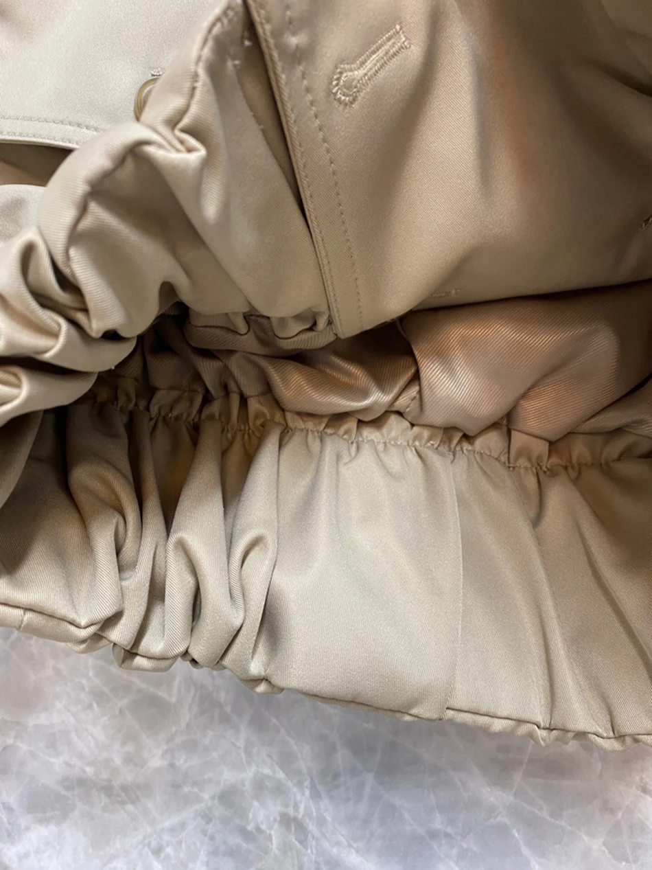 

2020 Fashion Chic Women's Windbreaker Elastic Slim Short Windbreaker Jacket Women's Double-Breasted Short Sleeve Lapel Jacket