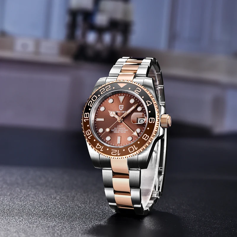 Цена PAGANI DESIGN New PD-1662 40 мм GMT Мужские механические наручные часы лучший бренд сапфировое стекло нержавеющая сталь спортивные водонепроницаемые ча...