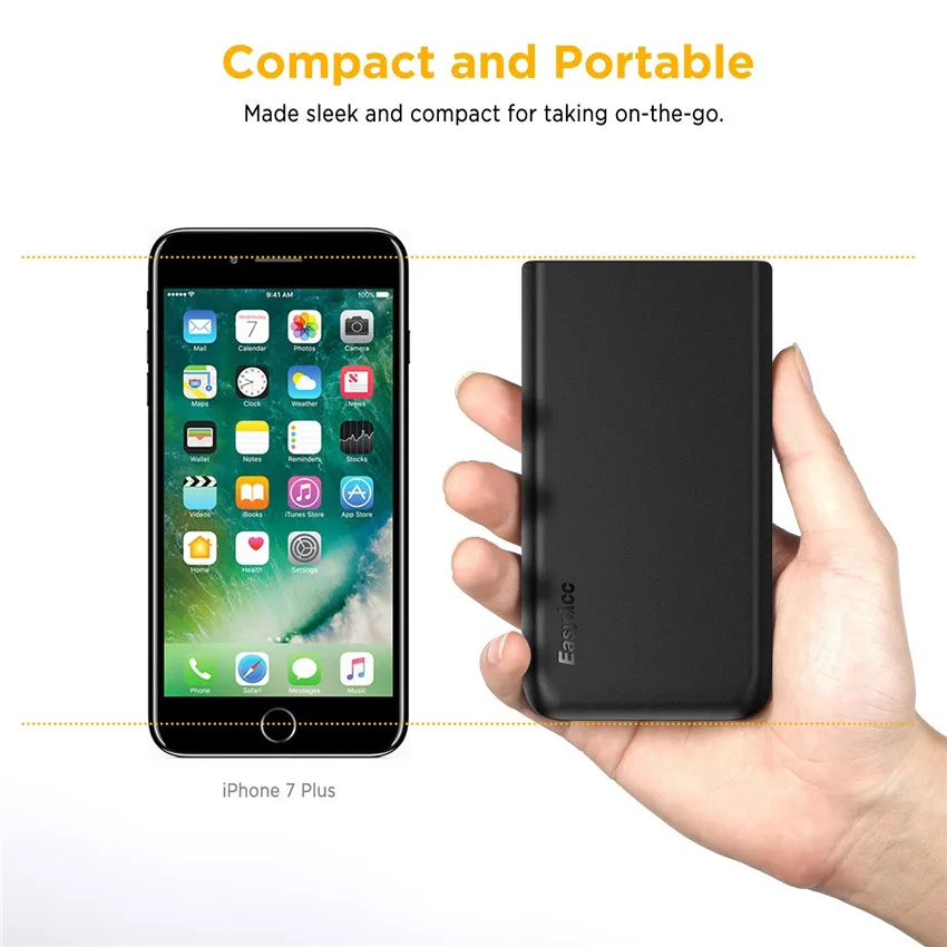 EasyAcc®13000 mAh внешний аккумулятор Портативная зарядка 18650 Внешняя батарея с