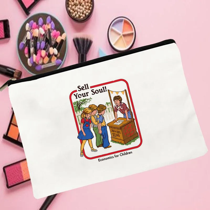 

Women Sell your Soul Printed Make up bag Fashion Women Cosmetics Organizer Bag for Travel Colorful Storage Bag for Lady Bag