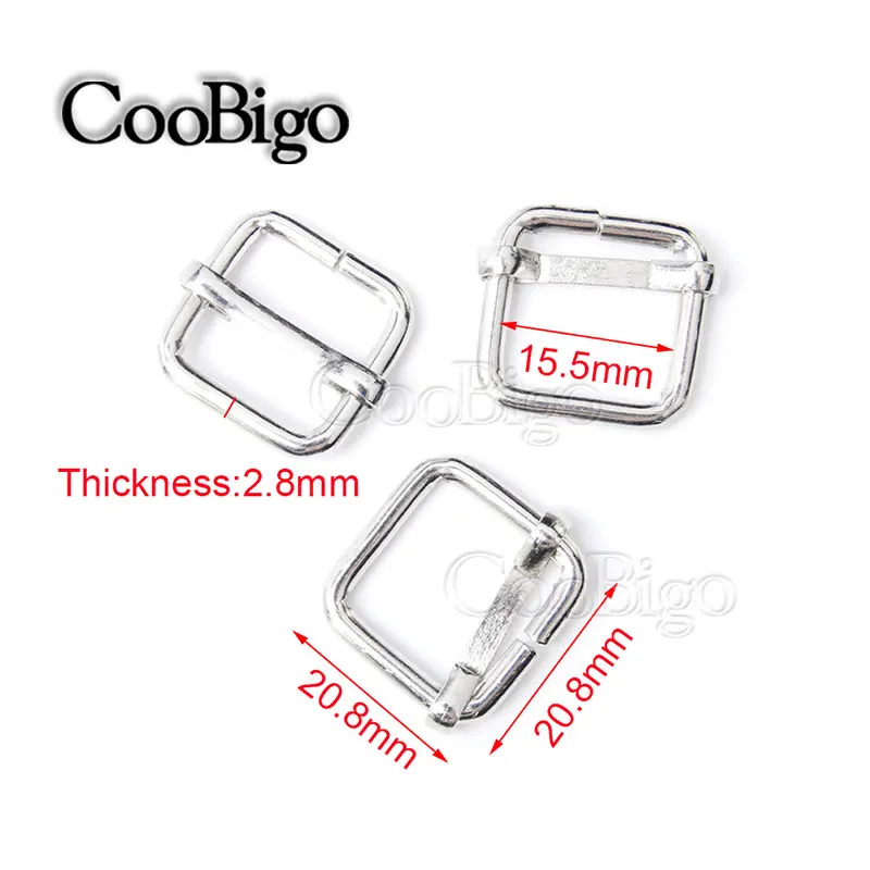 15mm Silver 10 шт. металлические слайды проволочный роликовый штифт Tri-Glides пряжки регулятор ремень слайдер пряжки для рюкзака Домашние животные ошейник аксессуары - Цвет: 15mm Silver