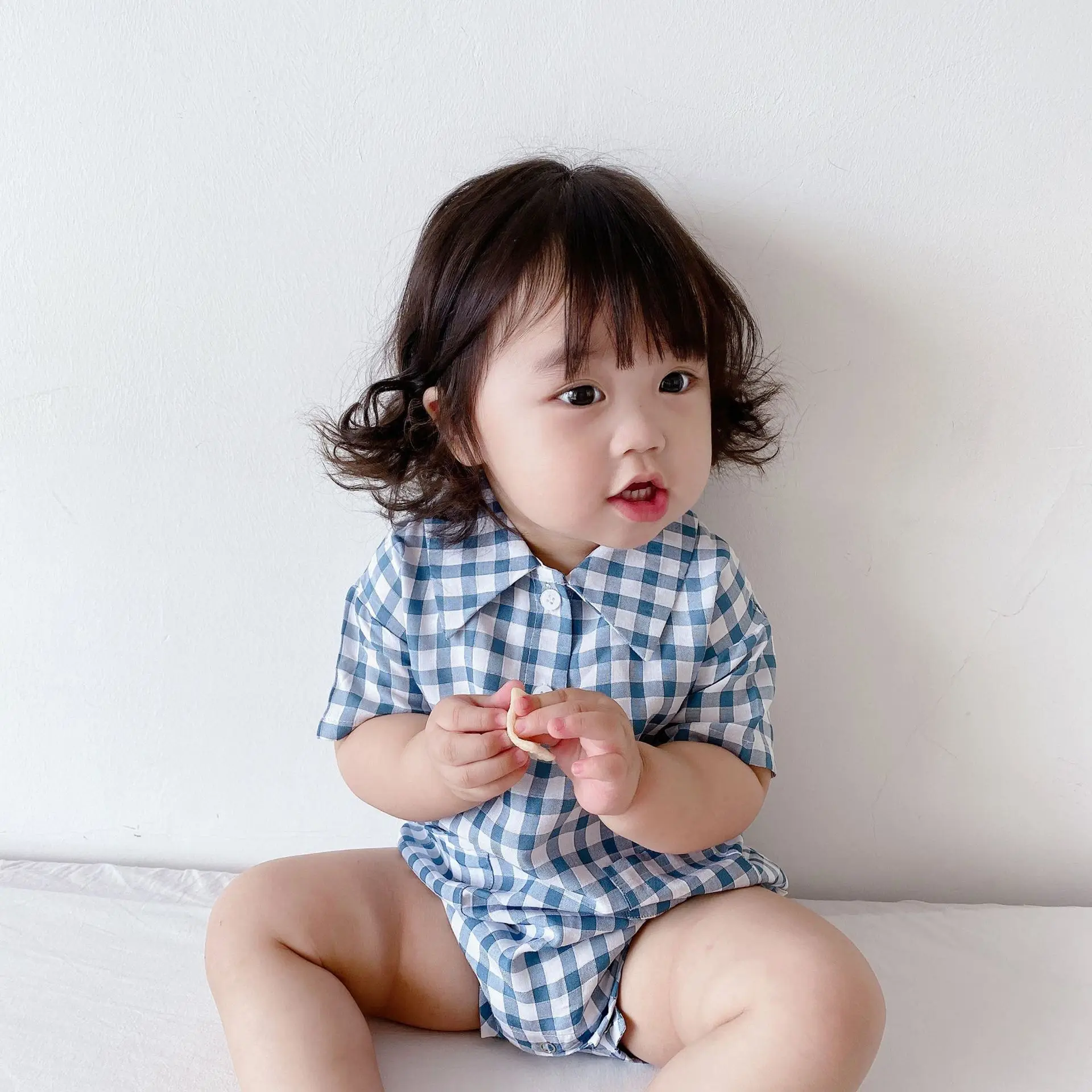 Летняя Новинка 2020 стильная детская клетчатая рубашка galakoko】 одежда для ползания