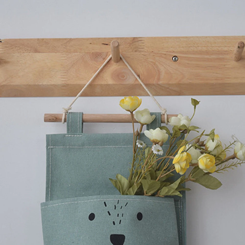 3 кармана льняные настенные сумки для хранения дома дверь шкафа Экономия