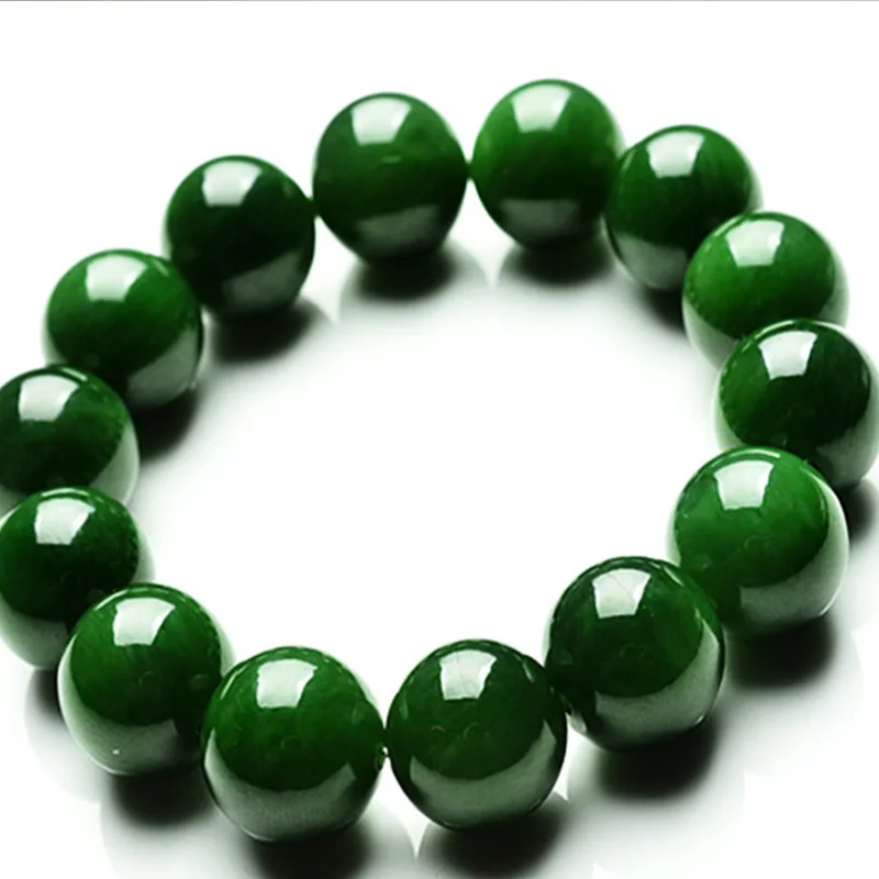 Natural Green Jade Bracelet Women Men Genuine Jades Stone Beads Elastic Beaded Bracelets Couples Bangle Accessories Jewellery