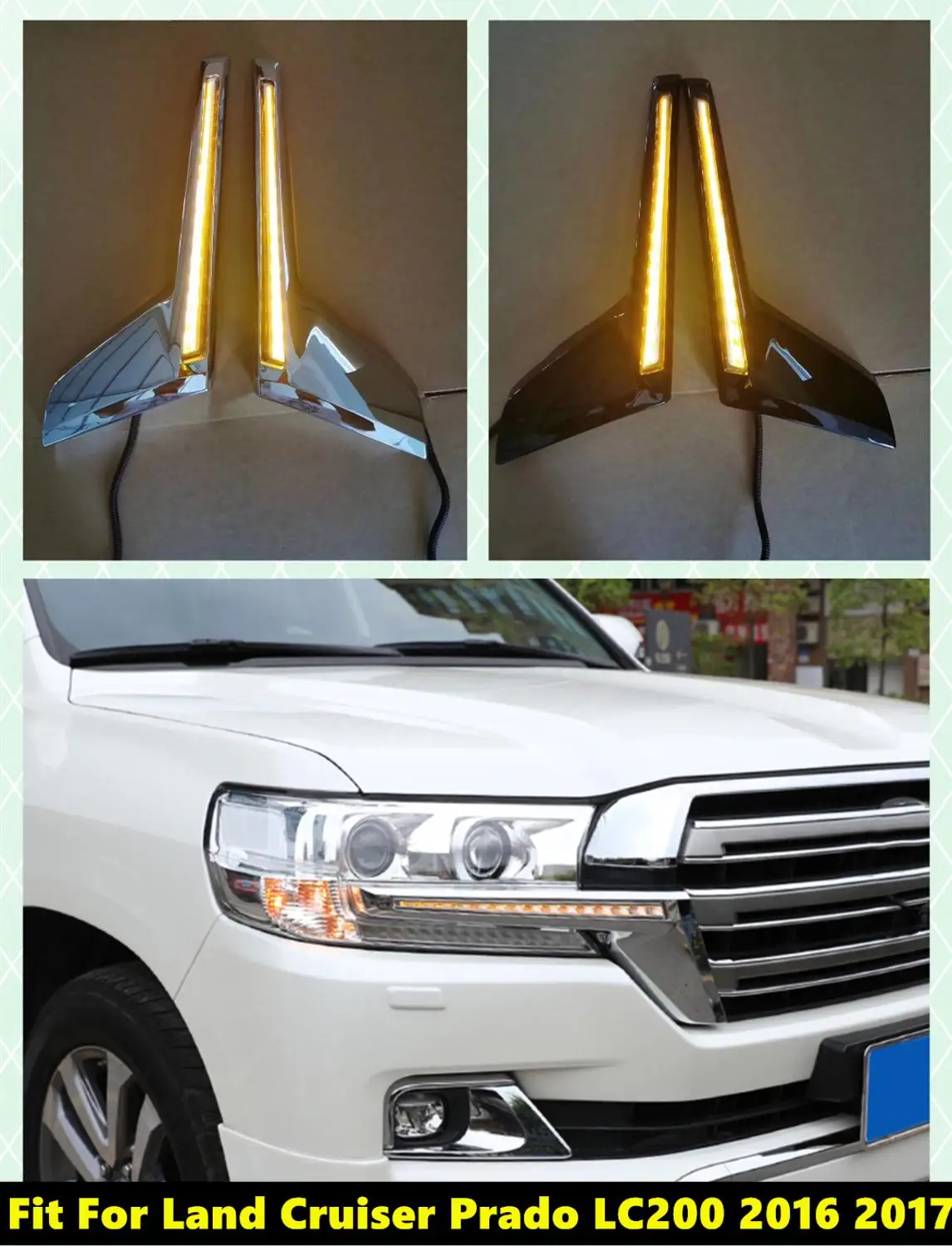 Желтый светодиодный зеркальный индикатор поворота для Land Cruiser Prado LC200 2016-2019