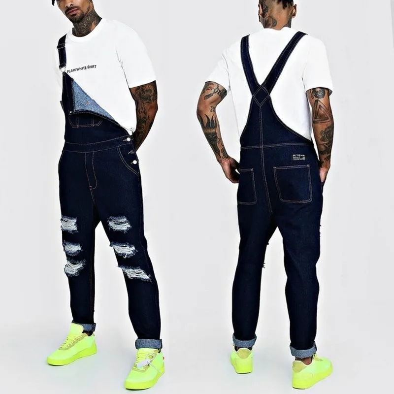 

Jeans Men's Distressed Stretch Ripped Jeans Men Hip Hop Slim Fit Punk Denim Jeans Cotton Pants Black Ripped Jeans Men Jeans