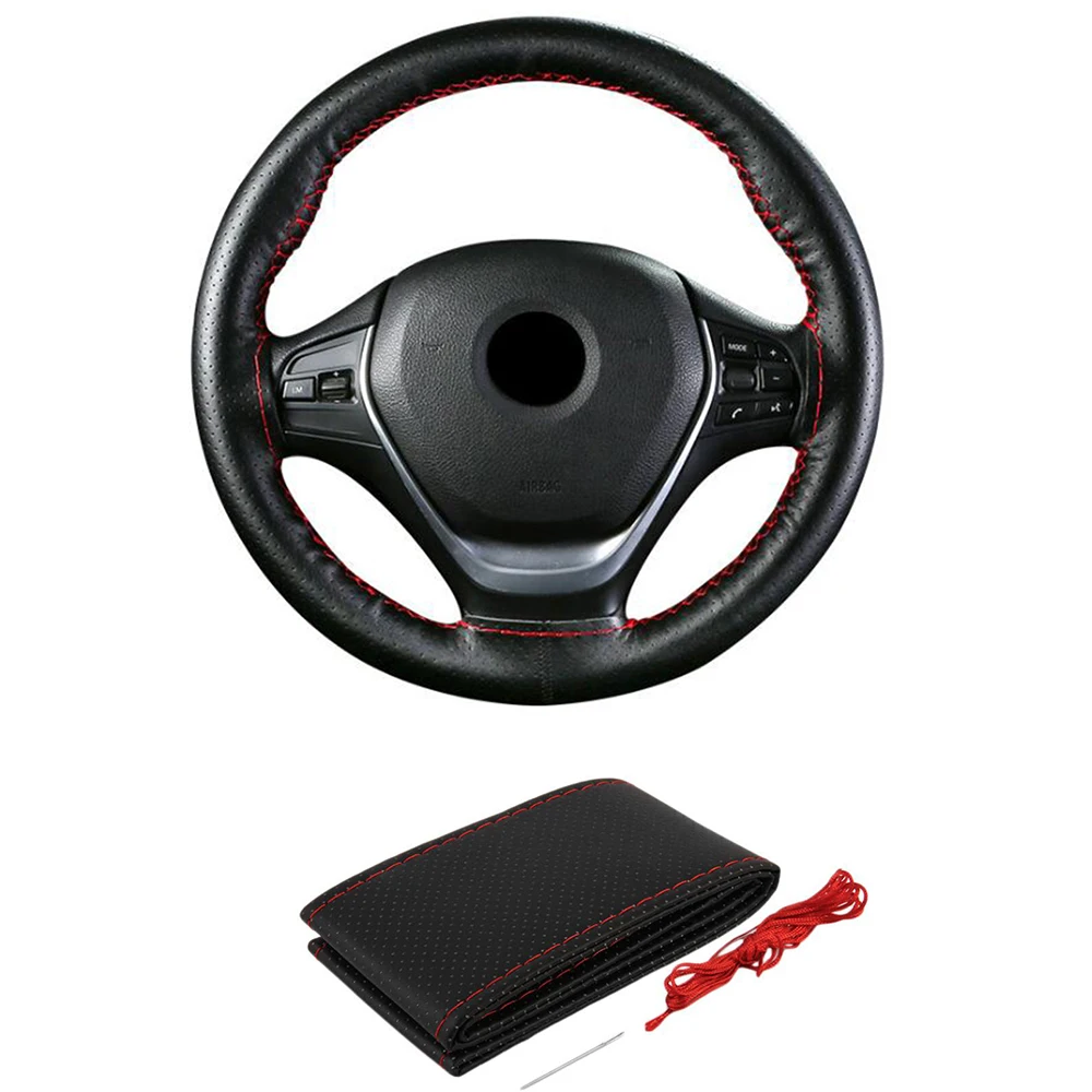 M 38 см ручная сшивка руль покрытие автомобиля стиль чехлы Люкс в комплекте иголки