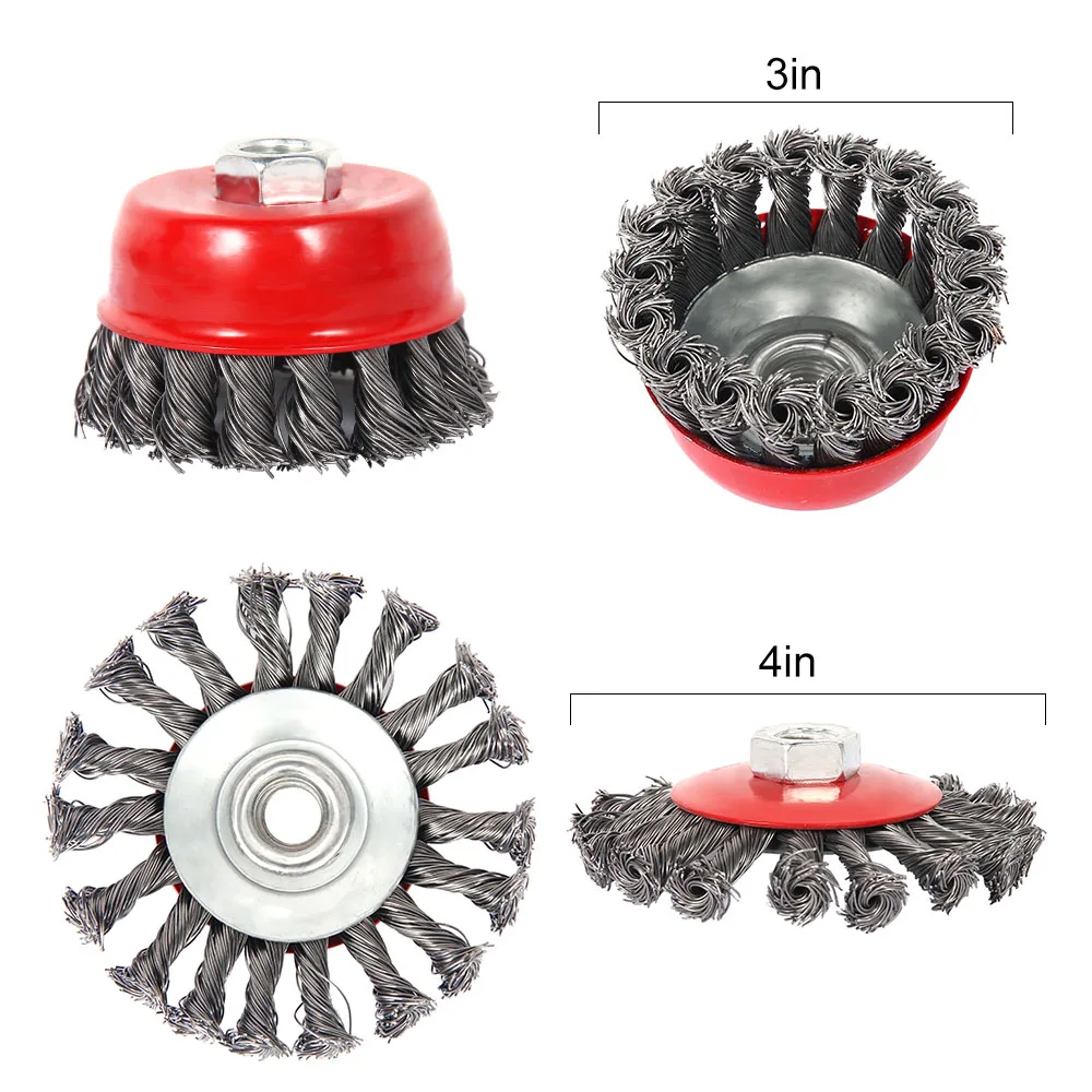 4 шт. ротационный узел плоская чашка проволочная щетка для угловой шлифовальной