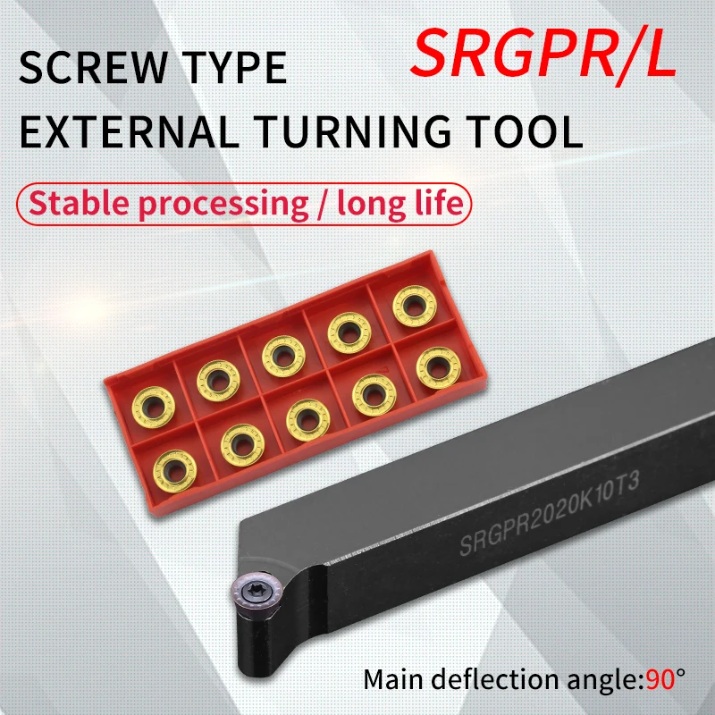 SRGPR/L SRGPR1616H08T2 SRGPR2020K10 SRGPR2525M12 lathe turning tool holder for RPMT08/10/12 insert CNC boring Bar