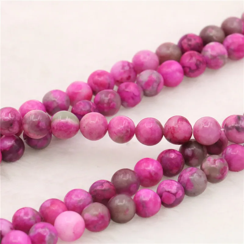 Fashion Natural Stone Rose Red Crazy Agates Jades Round Loose 4/6/8/10/12mm Women's DIY Jewelry Making Free Shipping 15inch Y521 |