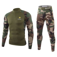 tactical camouflage stitching sleeve tight physical training long sleeved suit stretch fleece outdoor sports underwear