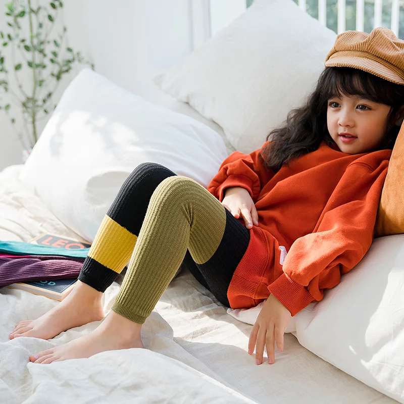 Весенние новые детские колготки корейские леггинсы для девочек 1 7 лет с двойными