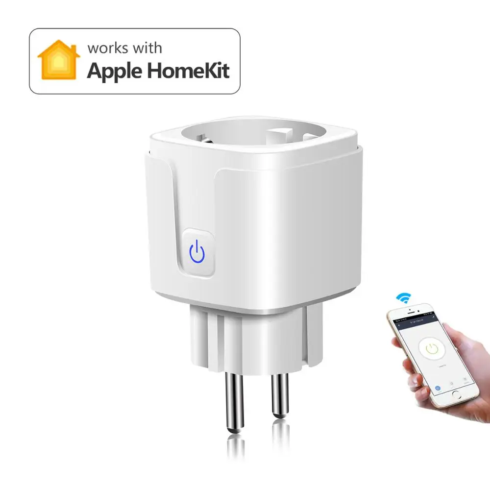 

Smart Socket Wifi Homekit Smart Home Control Power Adapter Smart Plug EU Standard 15A AC 90-250V for Apple IOS Device