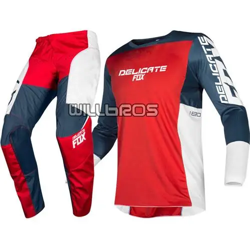 MX 180 Prizm темно-синие Красные трикотажные штаны для мотокросса Dirt bike внедорожный набор мужских гоночных костюмов - Цвет: Red