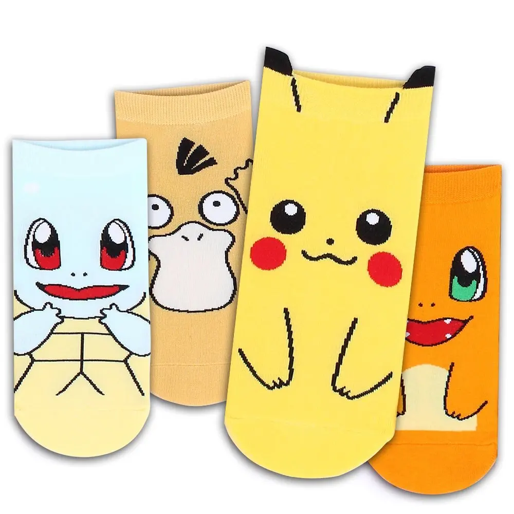 

Pokemon Cartoon Socks Cotton Ladies Cute Pikachu 100% Cotton Spring and Winter Breathable Sweat-absorbent Deodorant Adult Socks