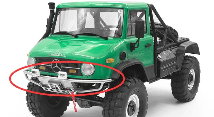 Осевой SCX10 90075 UMG10 unimog металлический ранчо передний бампер со светодиодными