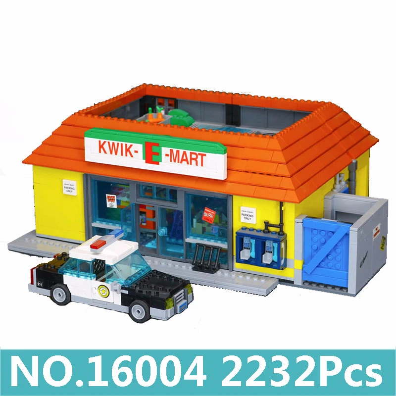 83004 Симпсон супермаркет Kwik e mart сборка legoinglys Alpinia 16004 пластиковые строительные