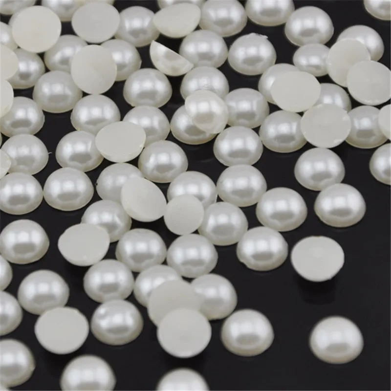 

100pcs 10mm Beige imitation pearl beads half round Flatback Pearl DIY Phone Case DIY Design Deco Supply