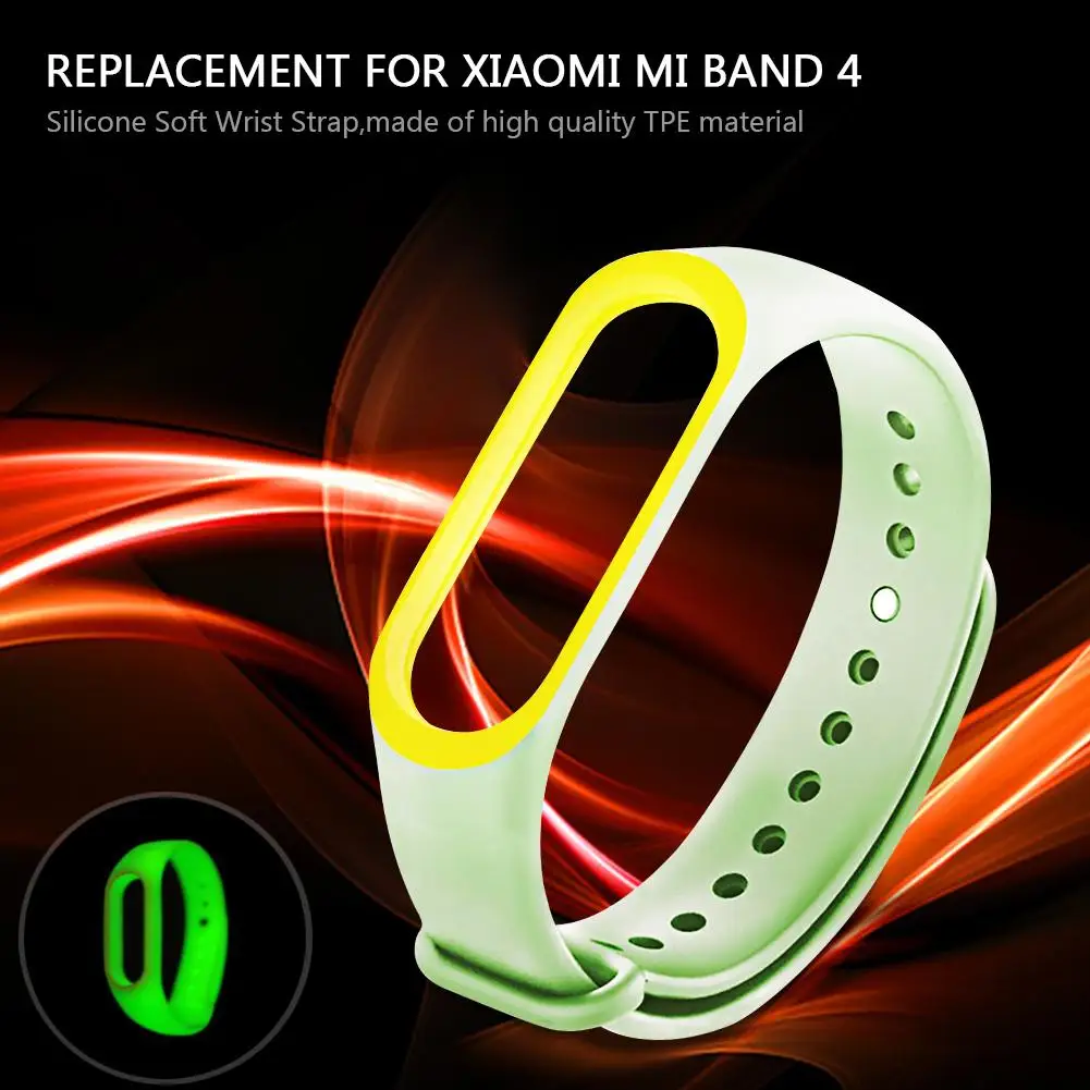 replacement strap for luminous silicone soft wristband for mi band 34 strap bracelet accessory wearable devices accessories free global shipping